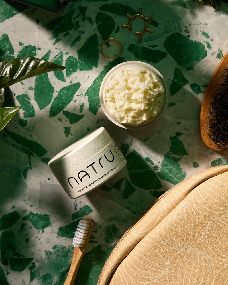 Natru whipped tallow on terrazzo